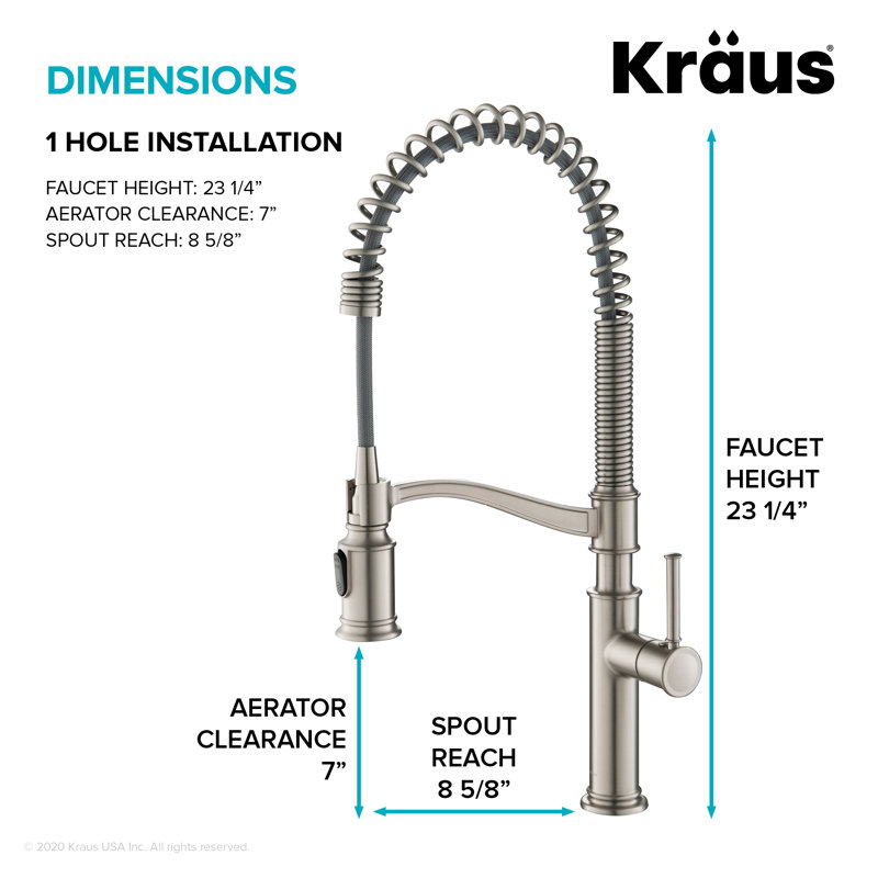 Sellette Pull Down Single Handle Kitchen Faucet, Spot Free Stainless Steel