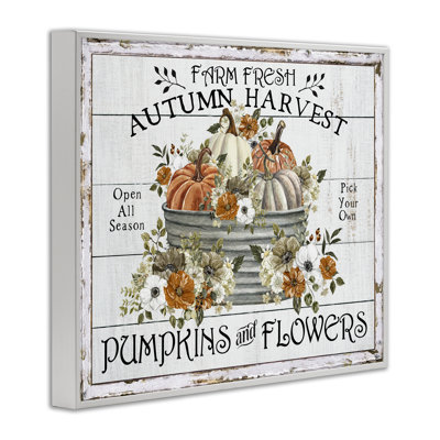 Farm Fresh Harvest Pumpkin Canvas Wall Art by Creatif Belle