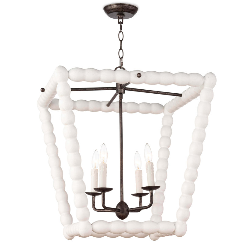 Coastal Luxe 4-Light Chandelier, White