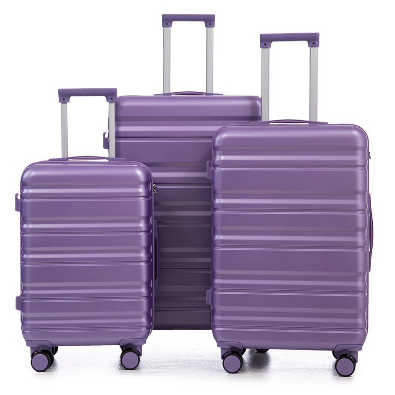 HIFINE TOURIST 20 "/ 24" / 28 "3 pièces / ensemble en valise à roulettes en ABS, valise de cabine, couleur assortie, serrure à combinaison