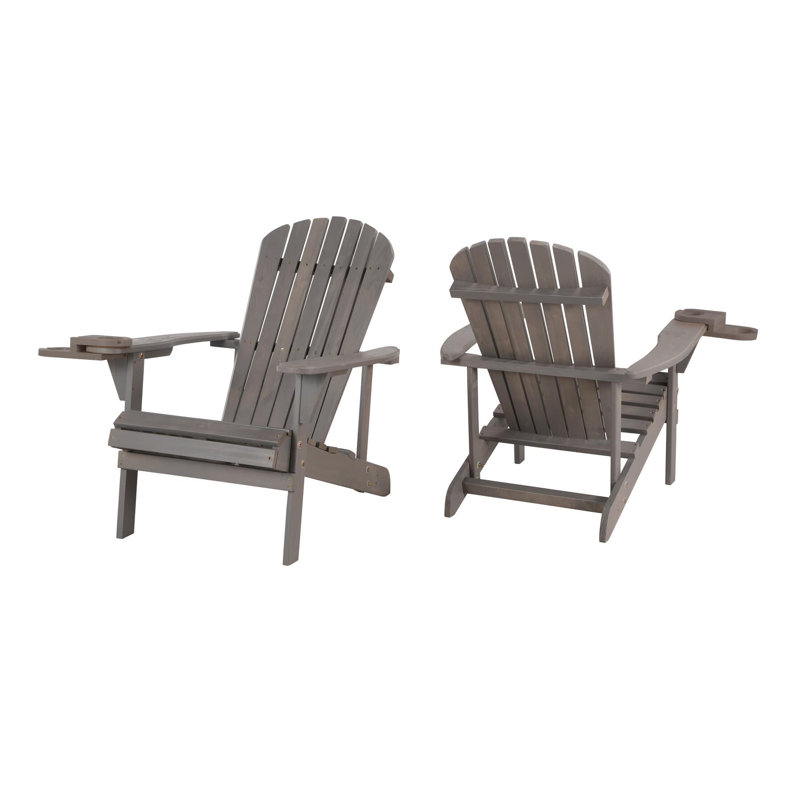Chaise Adirondack en bois massif Apsana, Gris foncé