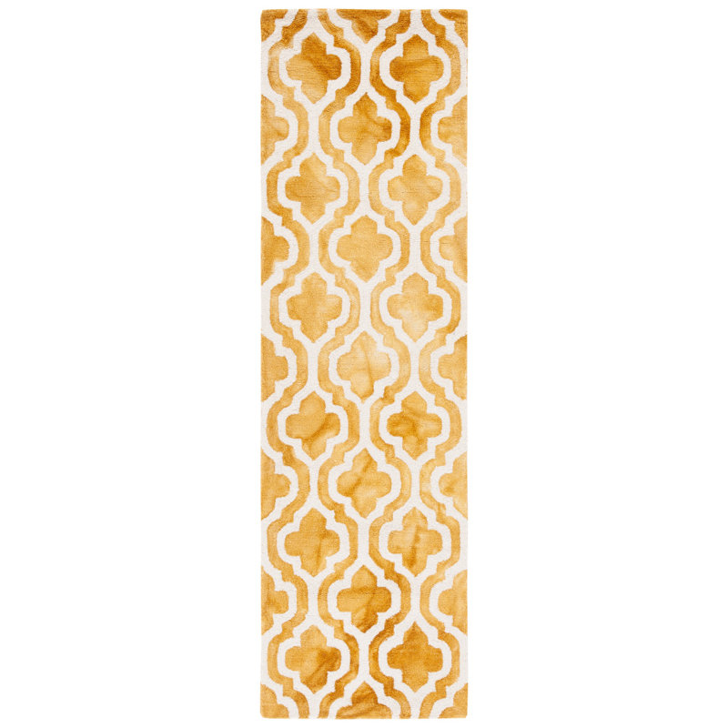 Degeorge Hand Tufted Wool Geometric Rug, Runner 2'3" x 8'