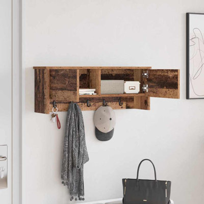 Wall-Mounted Coat Rack With Shelf 80 X 20 X 30 Cm