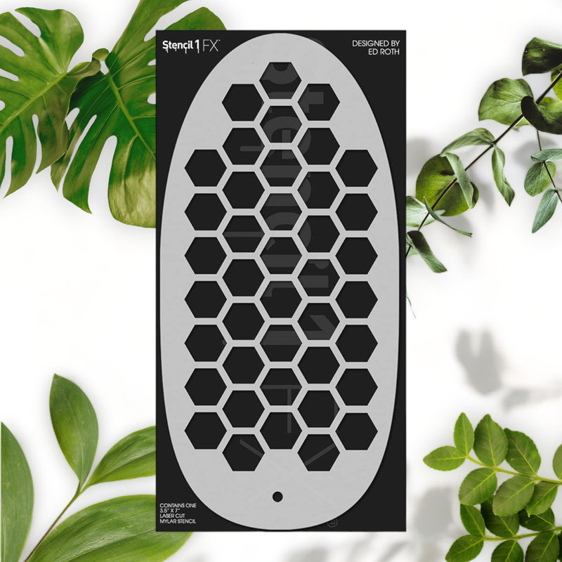 HexaGlow Makeup Stencil Set Oval Geometric Pattern