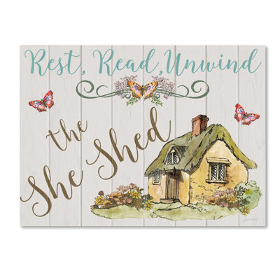 'The She Shed 1' Graphic Art Print on Wrapped Canvas
