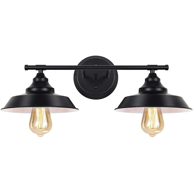 Éclairage pour salle de bain 2 lumières noires