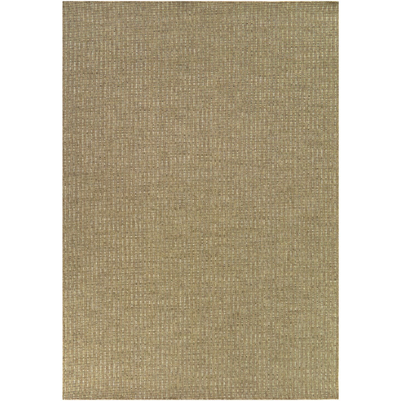Tapis intérieur / extérieur noir à rayures simples Yepez, Rectangle 5 pi 3 po x 7 pi
