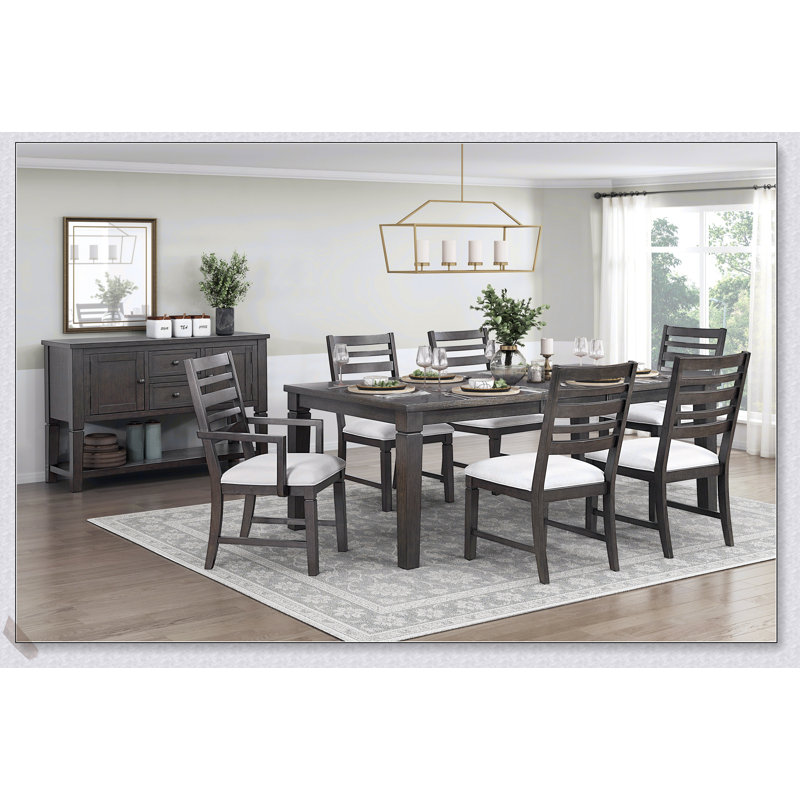 Ensemble de salle à manger 5 pièces en bois de style classique avec finition espresso foncé, rallonge et chaises confortables pour des repas élégants