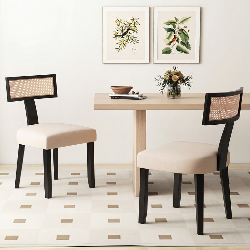 Linen Upholstered Side Chair in White