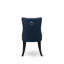 L'ensemble de table de salle à manger 5 pièces comprend une table ronde de 48 po avec piédestal et 4 chaises rembourrées en similicuir bleu marine, noir sablé-2126418869-2126418879