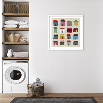 Montier Houses Framed on Paper by Jenny Frean Print