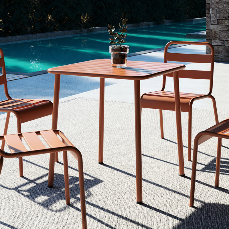 Table carrée pour l'extérieur Brick Red