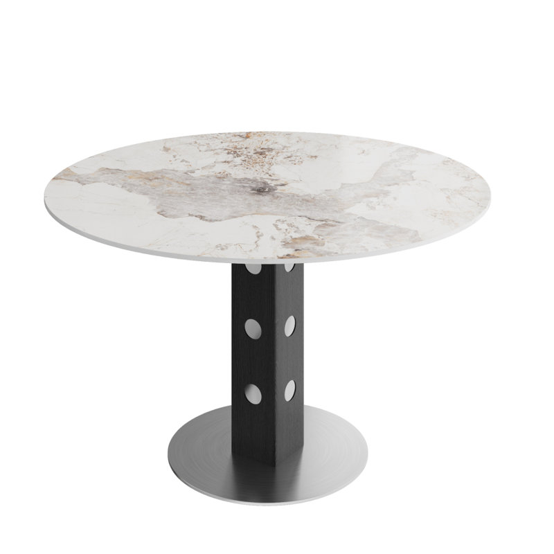 Petite table de salle à manger en bois massif de 2 à 4 personnes Farmhouse, H 30,22 po x L 43,38 po x l 43,38 po, Noir