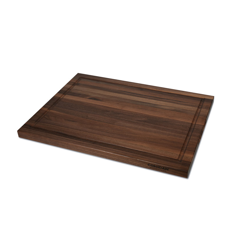 CONSDAN Cutting Board, Prefinished Butcher Block Cutting Board Solid Walnut Edge Grain Cutting Board, 20" L × 15" W × 1" H