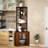 Corner Shelf With Doors, 65" Corner Cabinet With Shelves & Wine Glass Rack, 6 Tier Bookshelf Display Corner Shelves, Freestanding Corner Storage Stand For Kitchen, Living Room, Balcony