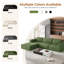 Modular Corduroy 303cm 3-seater Sofa With 1 Ottoman, No Assembly Required, With High Rebound Sponge-1275459481