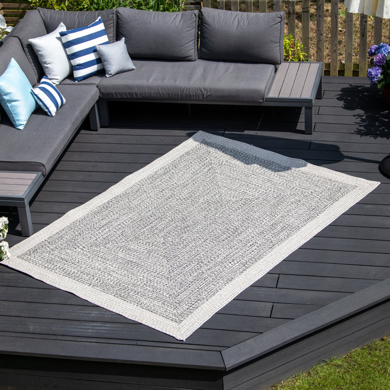 Renata Small Handwoven Rectangular Indoor/Outdoor Rug in Stone, Rectangle 220 x 160cm