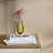 Dusty Olive Crystalized Glass Vase- Tall-1314667386