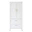 71? White Metal Wardrobe Cabinet With Drawers-1109683177