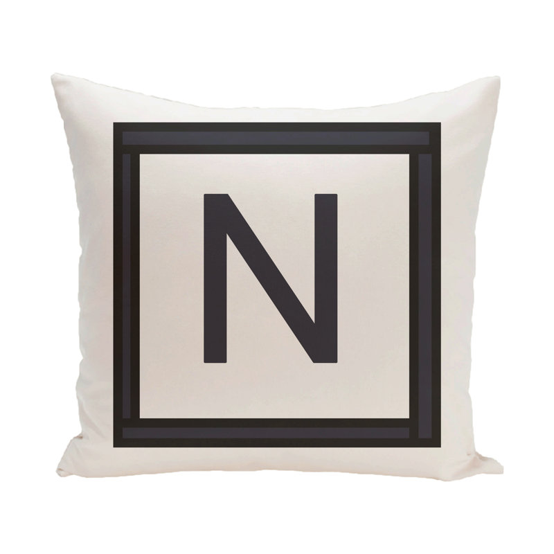  Housse de coussin carré et insert, H 26 po x l 26 po x P 2 po, Blanc/Noir, N