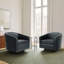 75.2Cm Wide Tufted Swivel Barrel Chair-914459164