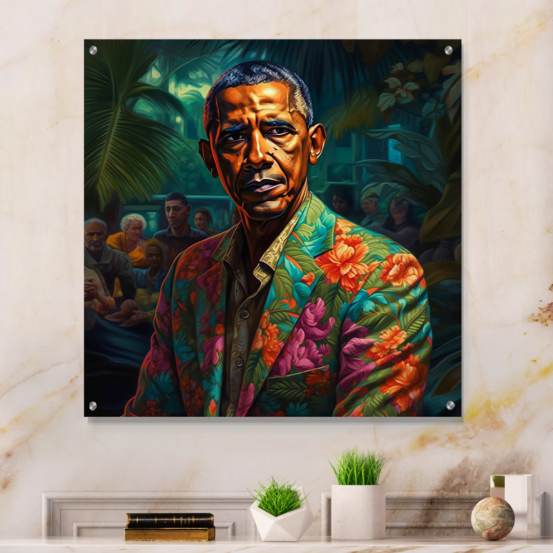 «Obama Miami Vibes I», art mural acrylique, H 30 po x l 30 po