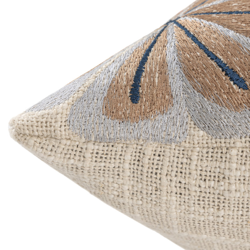 Coussin décoratif en coton tissé à la main Flint, Housse de coussin seulement - sans coussin, Bleu / rouge / beige / ivoire