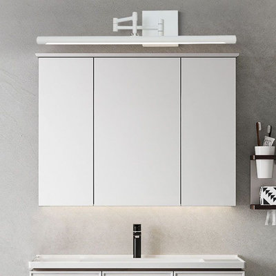 Éclairage pour meuble-lavabo cylindrique en métal avec bras réglable
