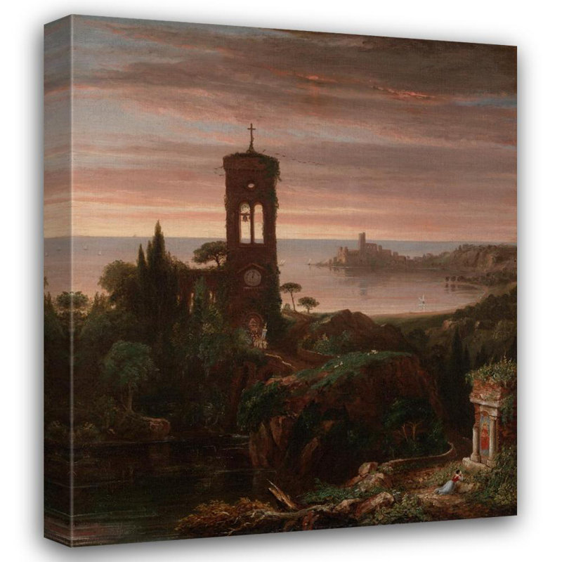 «The Vesper Hymn» par Thomas Cole - Art mural sur toile tendue avec châssis, H 24 po x l 17 po
