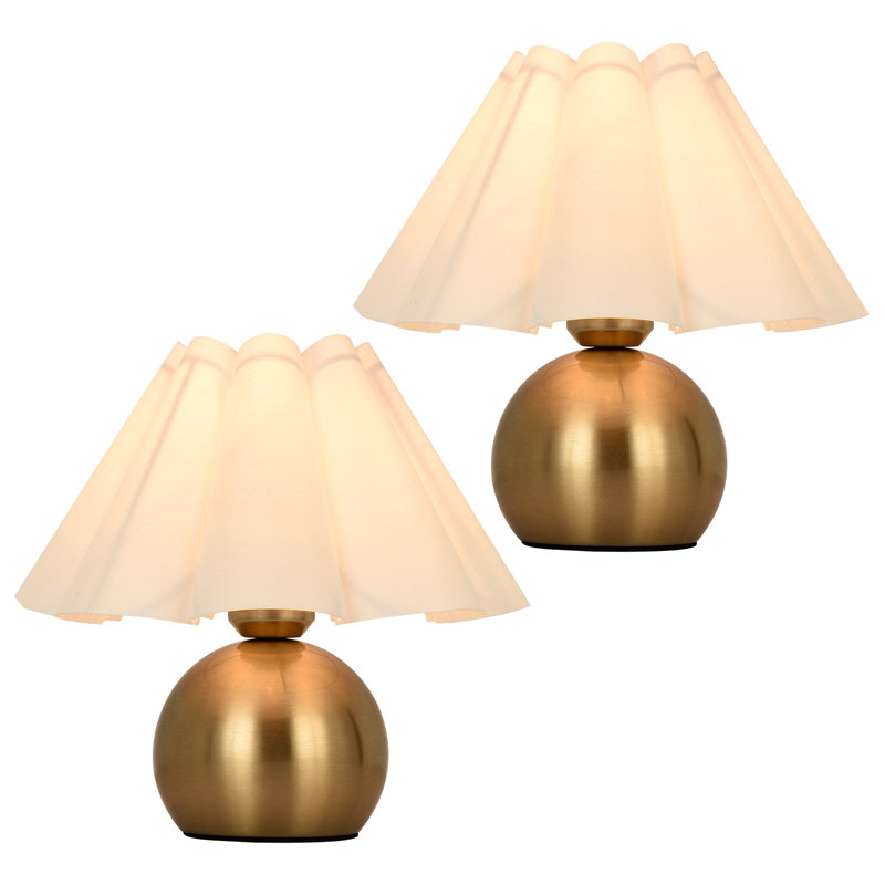 Mini lampe de table 10 "en fer moderne (ensemble de 2), Laiton métallique