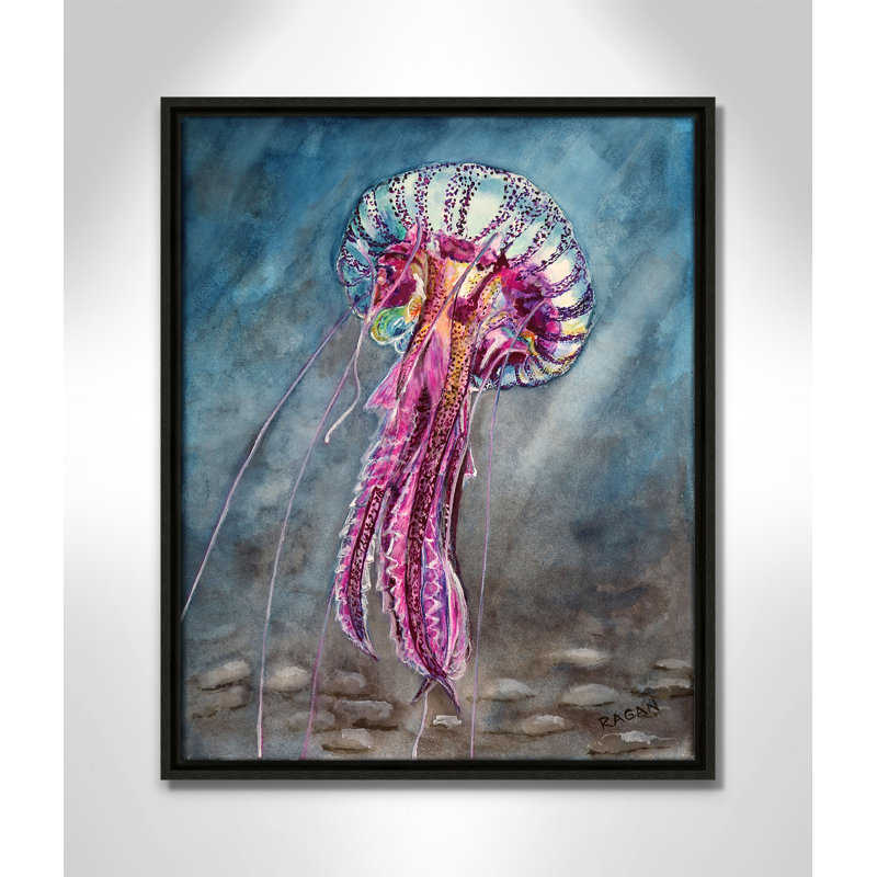 Imprimé «Jelly Fish» par Mike Ragan pour , H 21,5 po x l 17,5 po, Espresso
