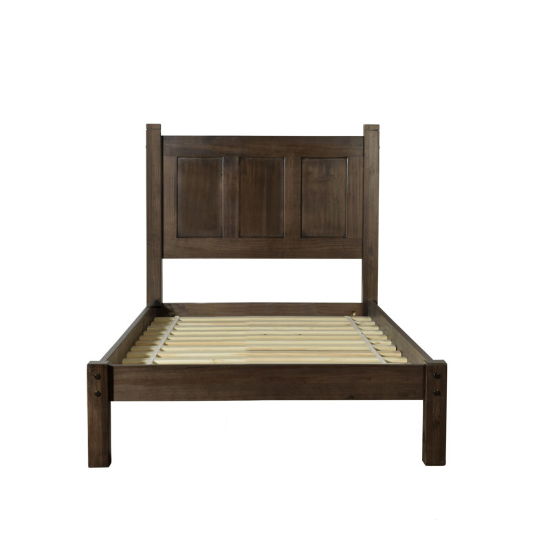 Lit plateforme en bois massif Shaker, Espresso, Simple
