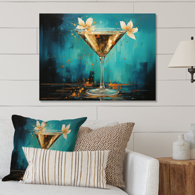 Cocktail Martini Euphoria I - Art mural en métal cocktails