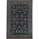 Sona Wool Oriental Area Rug in Navy/Blue
