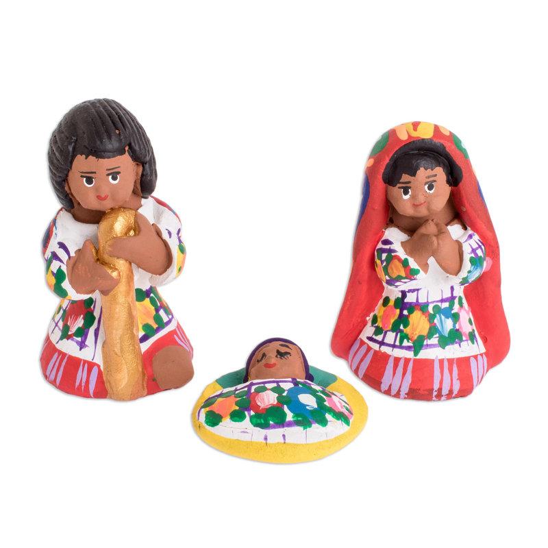 Petite crèche de Noël en céramique (3 pièces)
