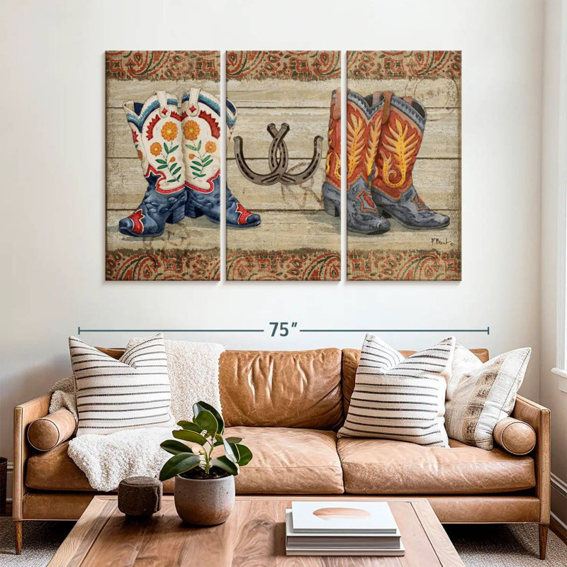 Lelar Wild West Boots IV, 42" H x 65" W