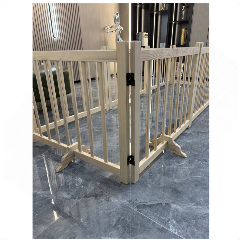 Barrières réglables autoportantes en bois pour chien pour l'intérieur, idéales pour les portes, les escaliers et les espaces étroits
