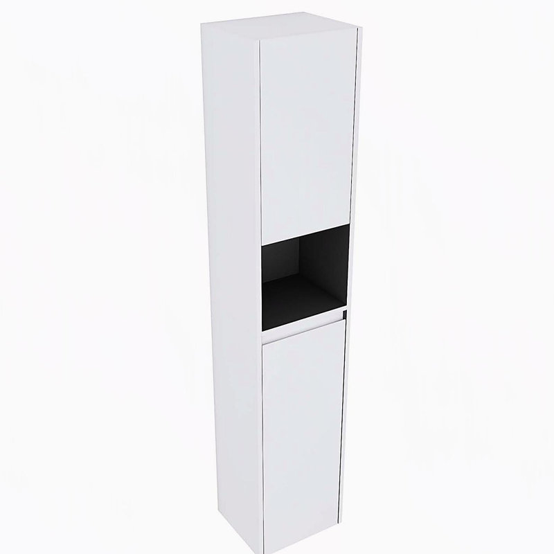 Armoire latérale de salle de bain 12 po, 2 portes à fermeture douce, conception à fixation flottante