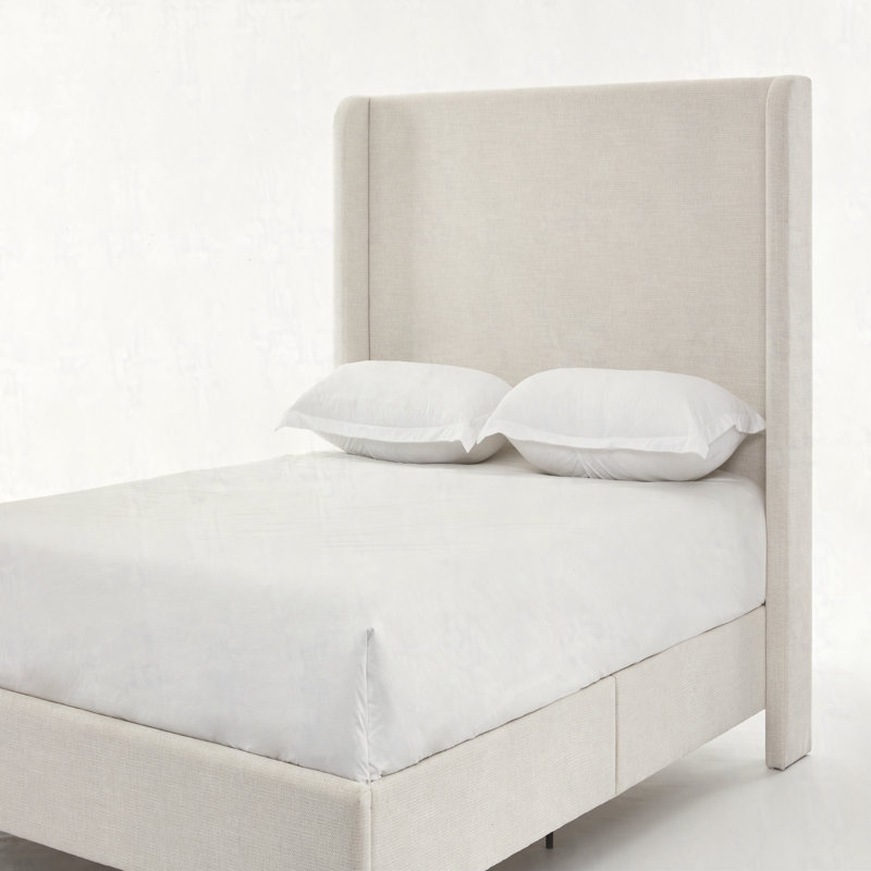 Grand lit tapissier Harper, Très grand, Ivory