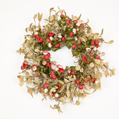 Couronne de 22 po pour la fête de l'Action de grâce rustique en grappe d'eucalyptus