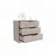 Commode 3 tiroirs Kaia, plateau supérieur - gris clair