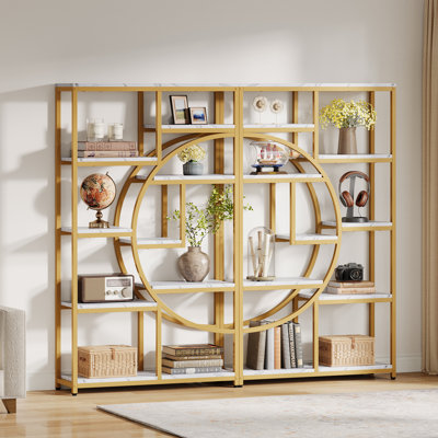Stoil 68.89" H x 37.4" W Steel Geometric Bookcase