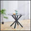 Table de salle à manger 42,1 "de style Mid-Century NOIR pour 4 à 6 personnes avec plateau rond en MDF-2040410919-2040410920