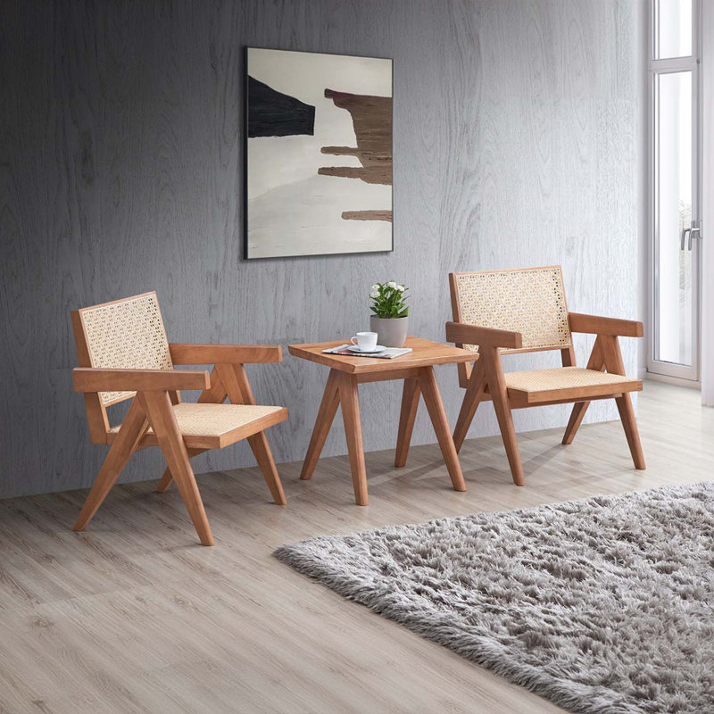 Fauteuil d'appoint Velentina, rotin et finition naturelle