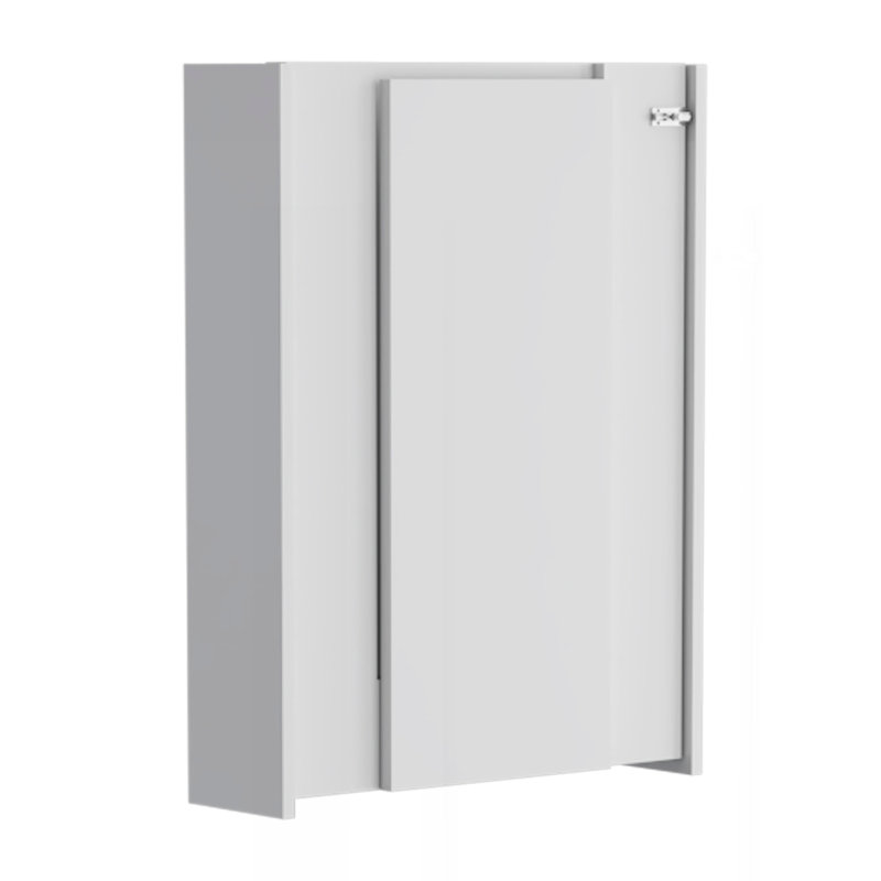 Wall Foldable Table with Multiple Shelves, White