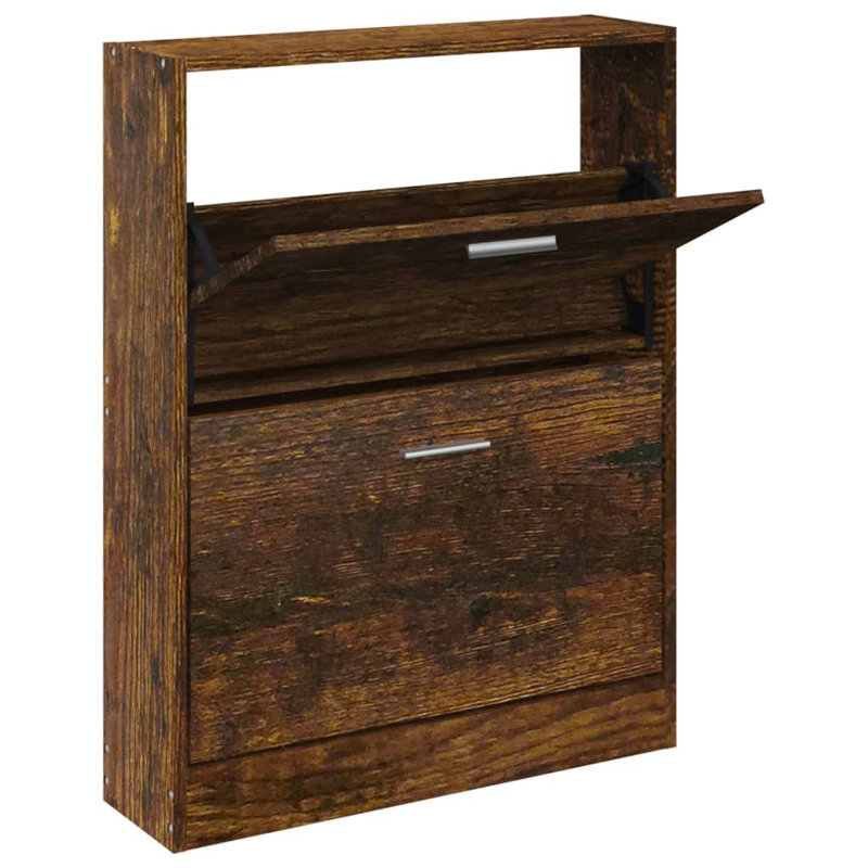 Shoe Cabinet 59x17x81 cm Engineered Wood, Dark Brown