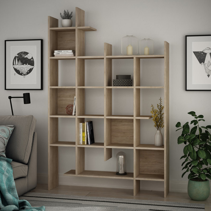 Reinholdt 188cm H x 122cm W Standard Bookcase, Oak