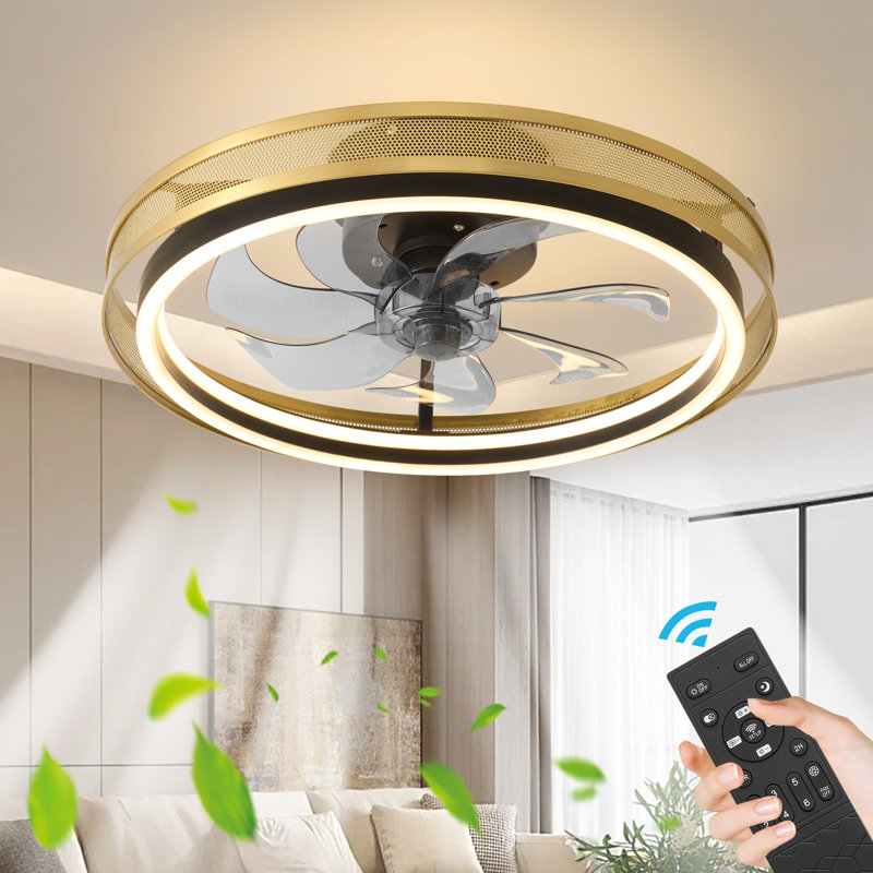 19.68'' 20W LED Ceiling Fan with Lights and Remote Control, Dimmable Brightness and Color Temperatures