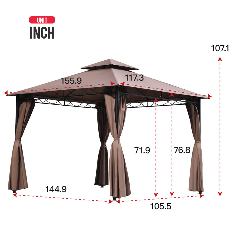 Grand jardin 13 pi L 10 pi. D Pavillon de jardin en acier