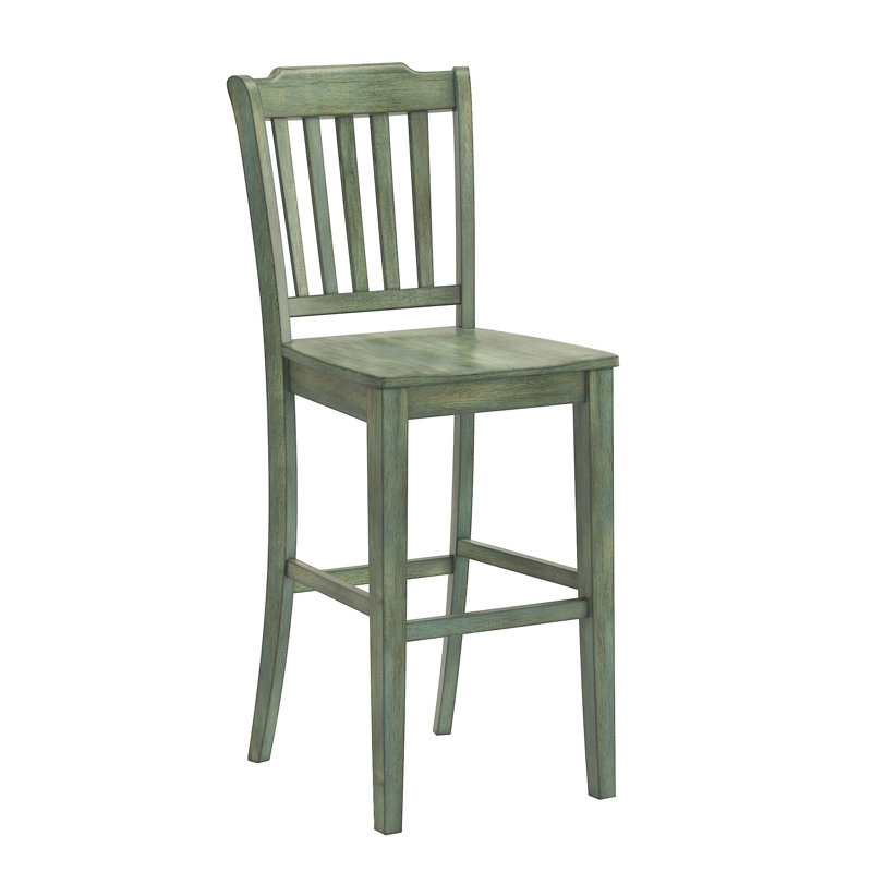 Tabouret de bar et de comptoir en bois massif Fortville, Sauge antique, Tabouret de bar (siège d'une hauteur de 29 po)